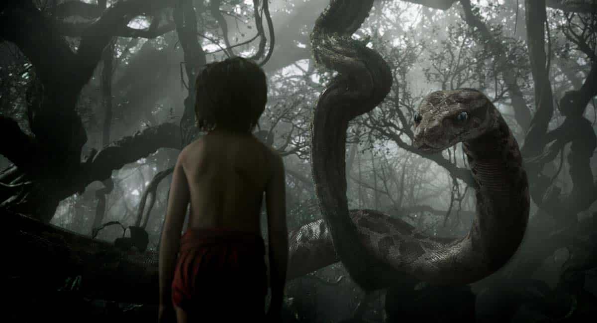 Mowgli (newcomer Neel Sethi) meets Kaa (voice of Scarlett Johansson) in “The Jungle Book,” an all-new live-action epic adventure about Mowgli, a man-cub raised in the jungle by a family of wolves, who embarks on a captivating journey of self-discovery when he’s forced to abandon the only home he’s ever known. In theaters April 15, 2016. ..©2015 Disney Enterprises, Inc. All Rights Reserved.